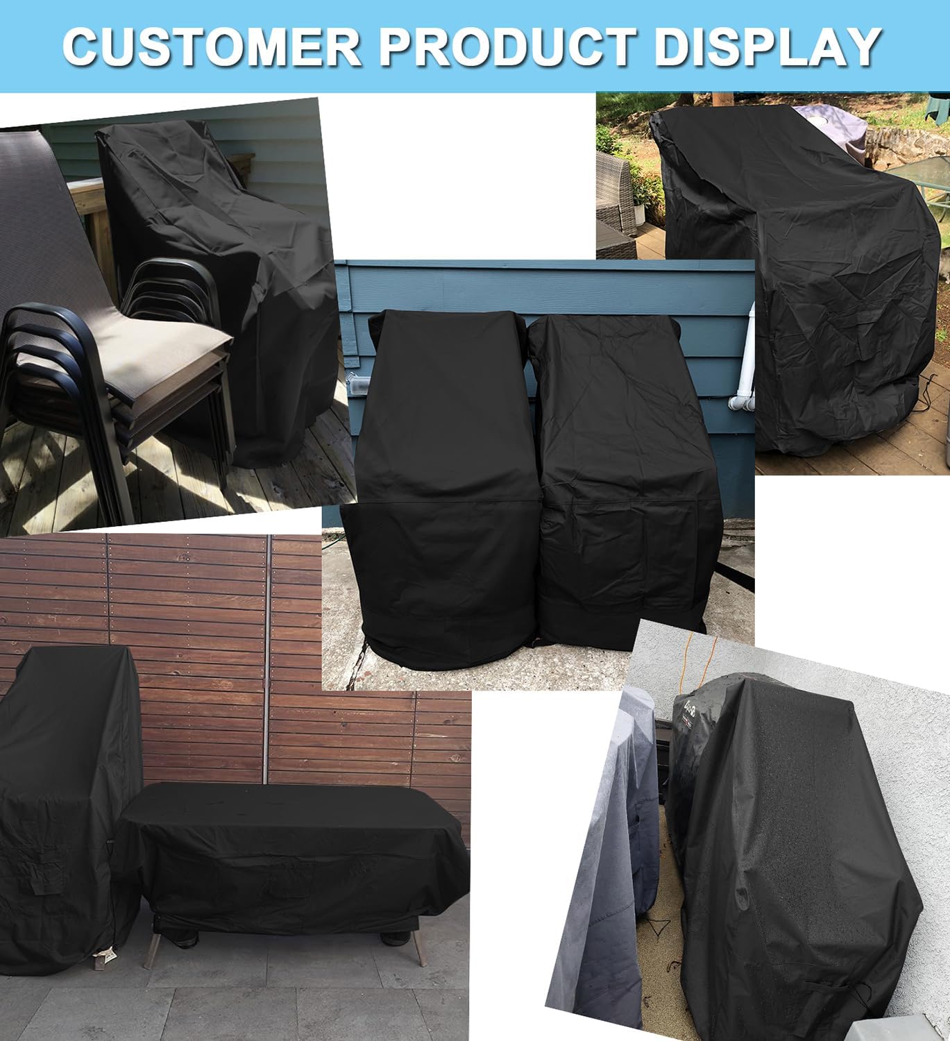 (2 Pack 25.5"L 25.5"W 47"H, WOMACO Stackable Patio Chair Cover Waterproof Outdoor Stacking High Back Chair Cover Water