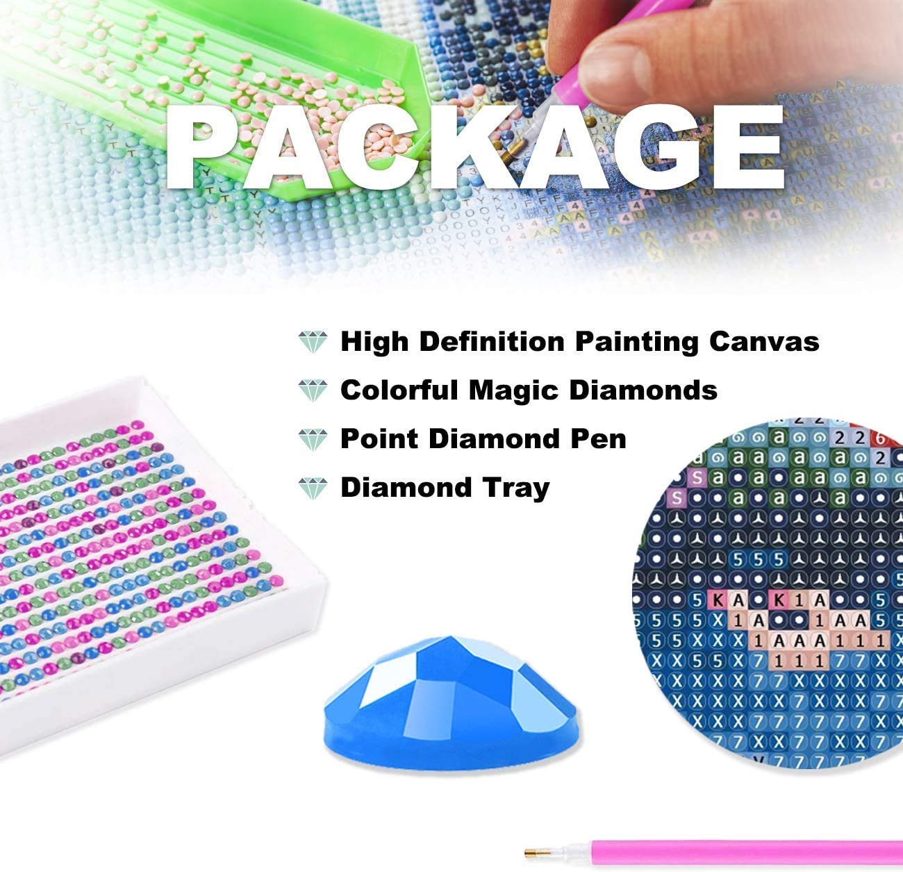 Zariocy 2 Pack Large Diamond Art Kits for Adults Landscape, DIY Diamond Painting Art Round Full Drill Crystal Diamond Embroidery Paintings Arts Craft for Home Wall Decor 31.5x11.81 inch