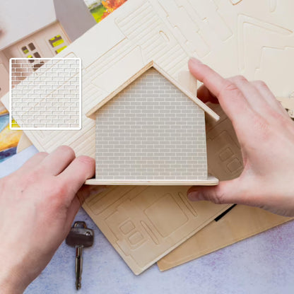 12 Pieces Brick Stencil Template, 6" x 6" Brick Wall Stencil Reusable Crafts Stencils for DIY Crafts Cookie Cake Journaling Scrapbooking Card Making Airbrushing Painting or Mixed Media (12-Brick)