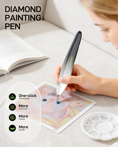 YOFIGO Electric Diamond Painting Pen,Wireless Art Pen for Diamond Painting with 3 Adjustable Suction Levels, Professional Diamond Art Pen with Magnetic Charging Base, Tool for DIY Craft