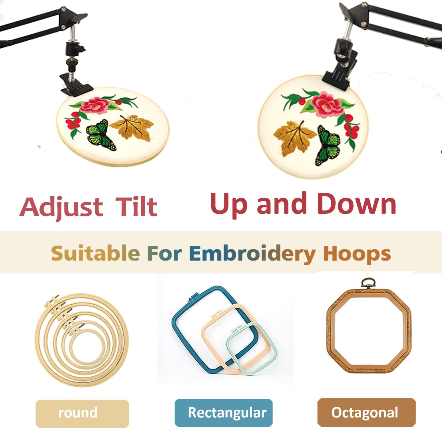Rotated Cross Stitch Stand Embroidery Hoop Holders Cross Stitch Holder Stand Metal Lap Embroidery Stand Lap, Hand Embroidery Hoop Stand Lap Suitable for Cross Stitch Kit and Embroidery Frame
