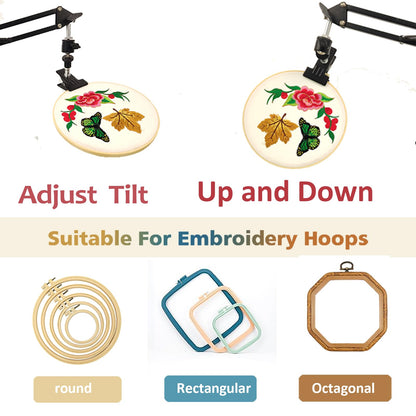 Rotated Cross Stitch Stand Embroidery Hoop Holders Cross Stitch Holder Stand Metal Lap Embroidery Stand Lap, Hand Embroidery Hoop Stand Lap Suitable for Cross Stitch Kit and Embroidery Frame
