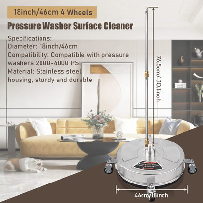 Pressure Washer attachments Pressure Washer Surface Cleaner Concrete Pressure Washer Driveway Pressure Washer Attachment Gas Pressure Washer 46cm18inch Pressure Washer Surface Cleaner Stainless