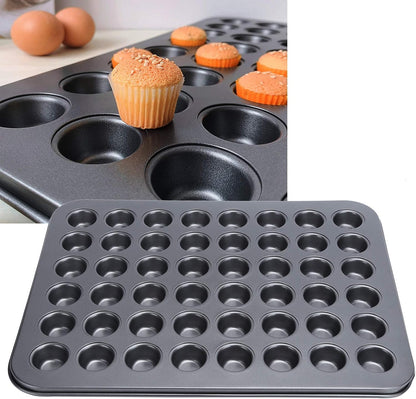 Fdit 48-Cup NonStick Mini Round Cupcake Pan, Bakeware Cooking Accessory for Beautiful Cakes