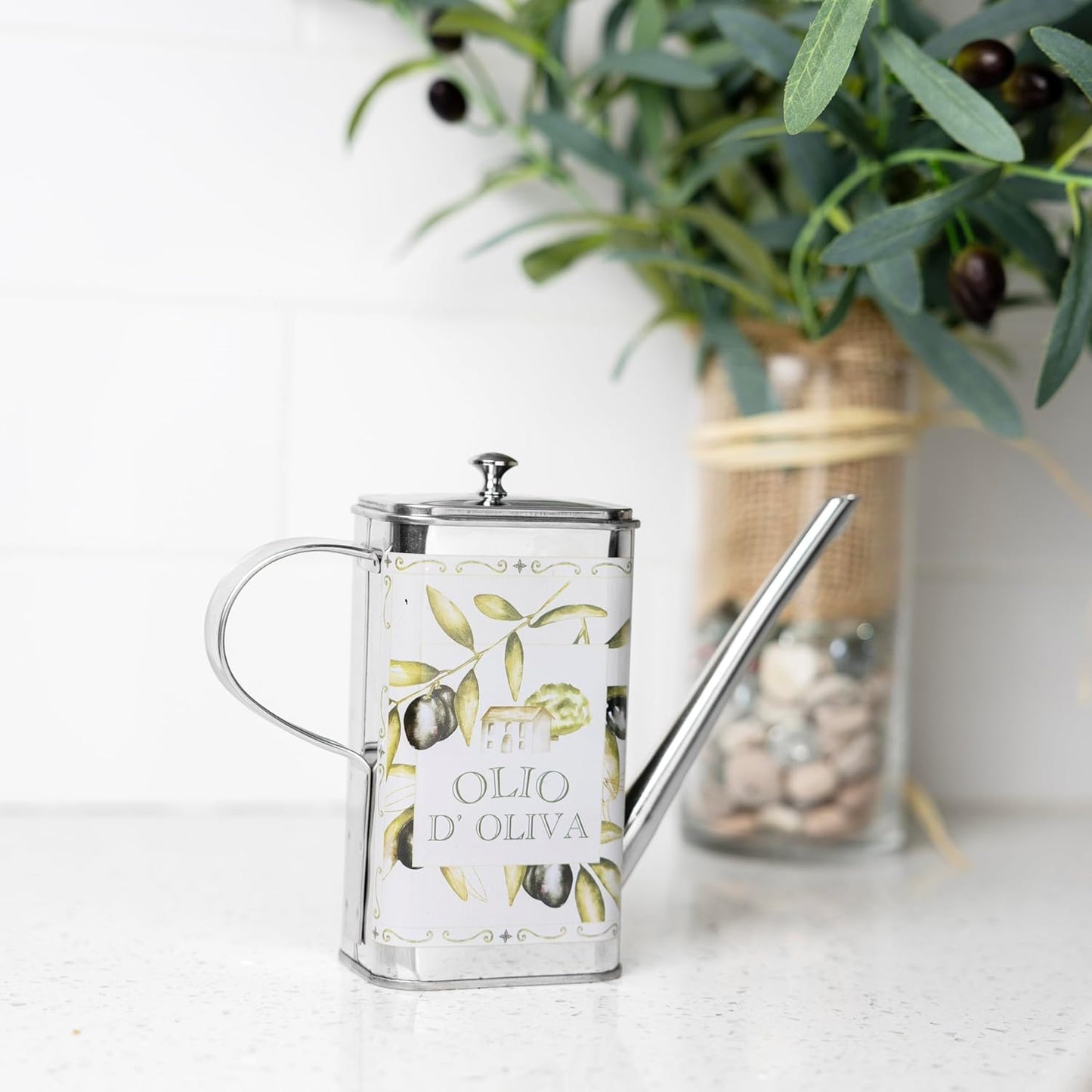 16 Fox Run Stainless Steel Olive Oil Dispenser With No Drip Spout, Ounces