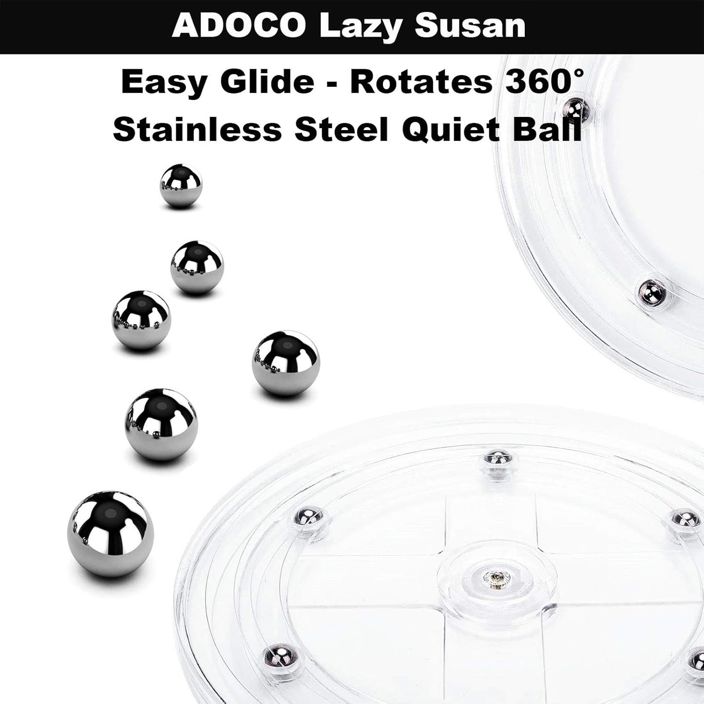 2 9.25Inch 360 Tier Lazy Susan Bathroom Organizer, Clear Rotating Makeup Organizer for Vanity, Skincare Organizers