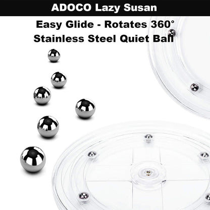 2 9.25Inch 360 Tier Lazy Susan Bathroom Organizer, Clear Rotating Makeup Organizer for Vanity, Skincare Organizers