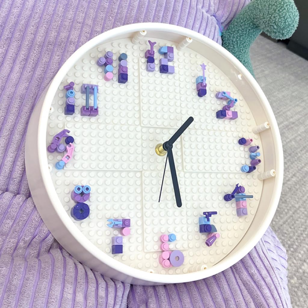Creative STEM Educational Building Block Toy Set for Girls, Art Assembly Building Block Toys for Girls Aged 6-12, Kids' DIY Craft Kit Set, Building Block Wall Clock, Birthday Gift for Kids Aged 7-8-10