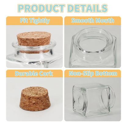 eispap 25Pcs 1.7oz Mini Glass Bottles, 50ml small Bottle, Jars with Wood Cork Stoppers, Wish Bottles, Message Bottle for Wedding Favors, Baby Shower Favors, DIY Craft (25)