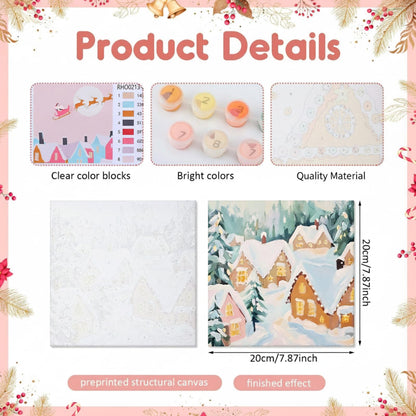YooNotee 12 Pack Valentine's Day Paint by Numbers Kit - 8 x 8 Inches Pink Themed DIY Canvas with Wooden Display Easel, Brushes and Paints 6 Designs for Adults Family Holiday Decor