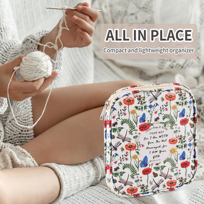 Crochet Hook Case, Portable Zipper Storage Organizer Bag for Crochet Needles/Knitting Accessories, Lightweight Crochet Hook Kit Tools, Easy to Hold(No Accessories Included). Dragonfly