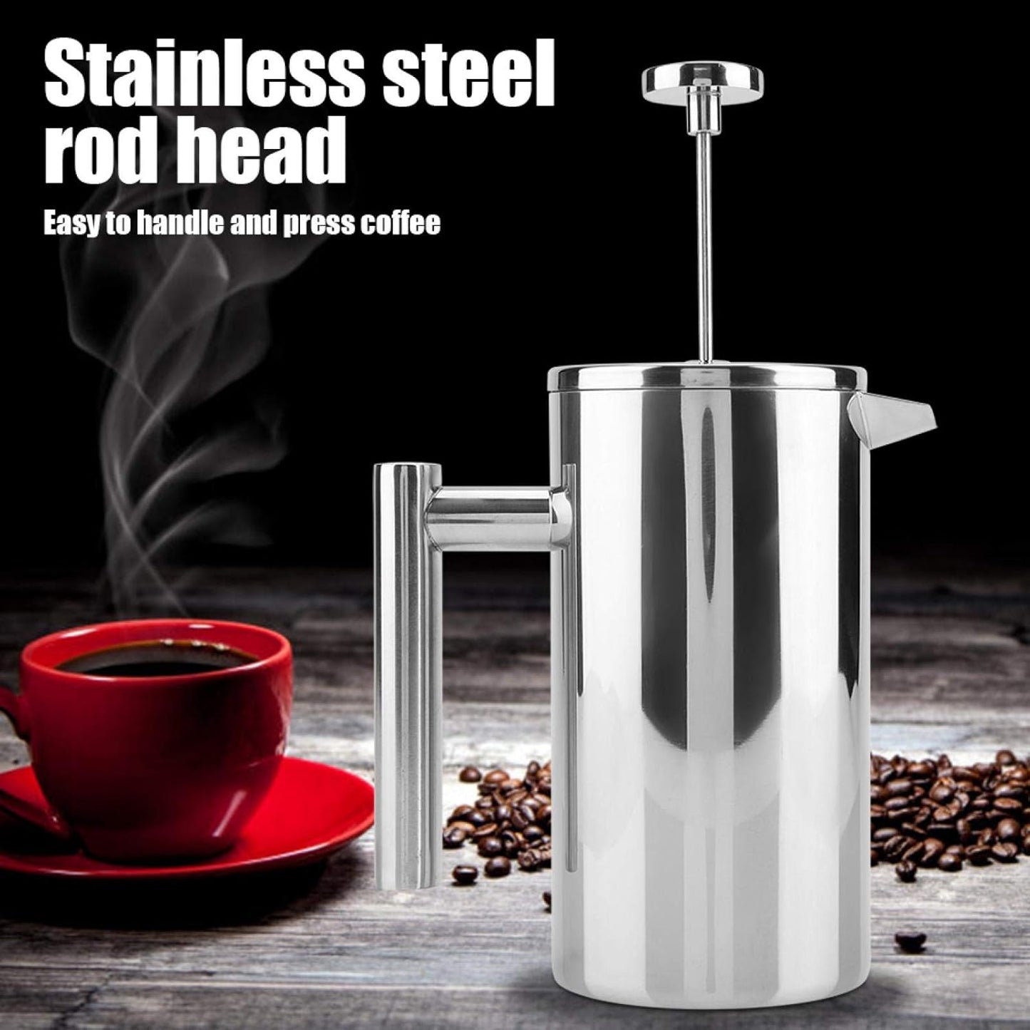 ciciglow French Press Coffee Maker, 27Oz (800ML) Insulated Stainless Steel with Precision Filter, Dishwasher Safe