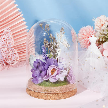 BENECREAT 5.2x3.9inch Glass Display Dome Cloche, Glass Bell Jar with Cork Base for Flower Plants, Specimens, Crafts Decorations