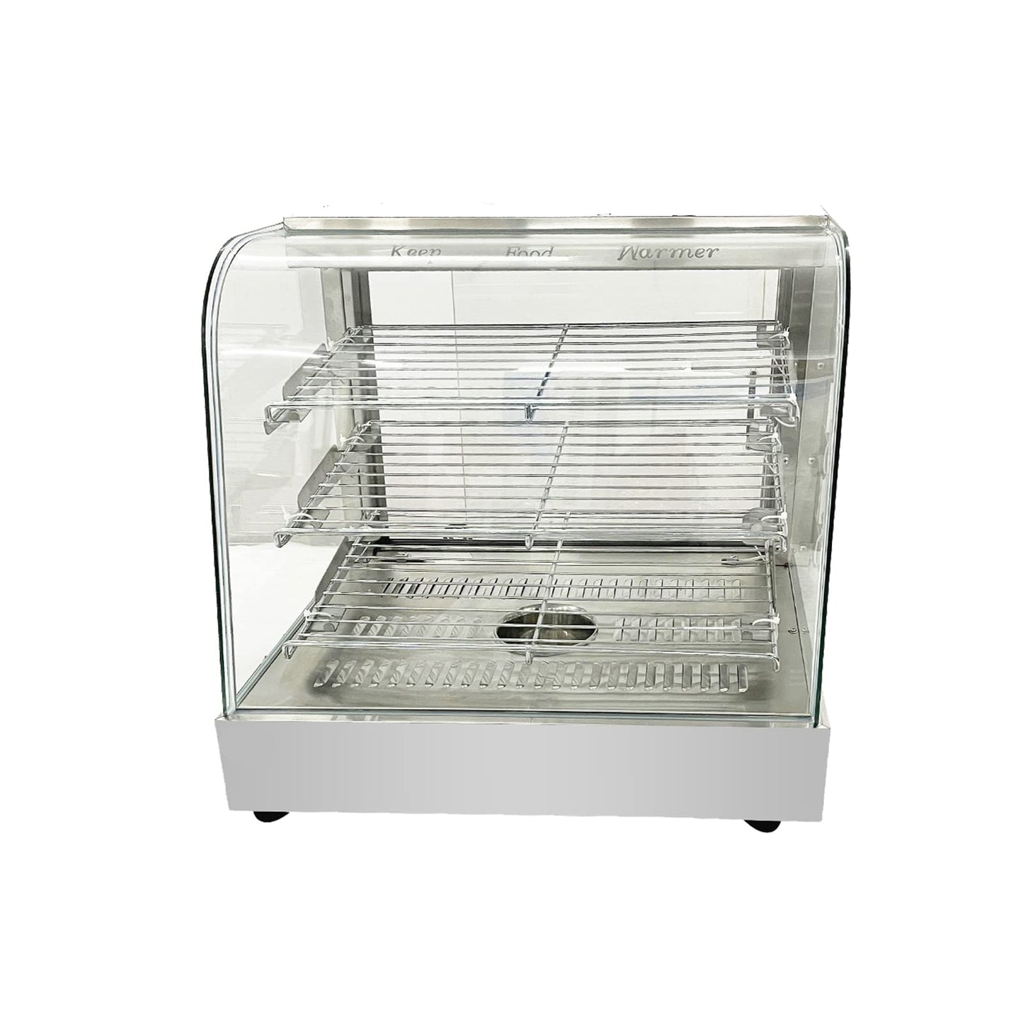 Countertop 26" Food Warmer Display Case 3 Shelf Hot Warming Showcase with Back Sliding Door and Water Tray,Black (26"(Silver))