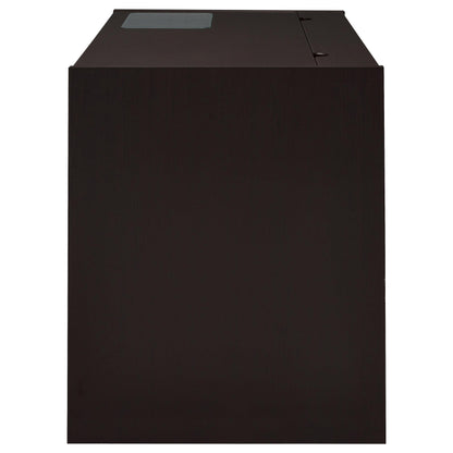 Coaster Home Furnishings - Halston - Engineered Wood - 47-Inch Computer Desk with Drawers, Door Cabinet & Lift-Top Storage, Tempered Glass Top, Contemporary Style - Home Office - Cappuccino - 800702