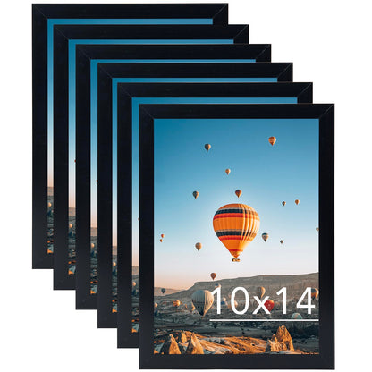 JCJMY 10x14 Picture Frame Set of 6 Black for 30 x 40cm Diamond Painting Art, Wall Mounting Horizontally or Vertically, 10 x 14 Wall Gallery Poster Photo Frame with Durable Shatter Resistant