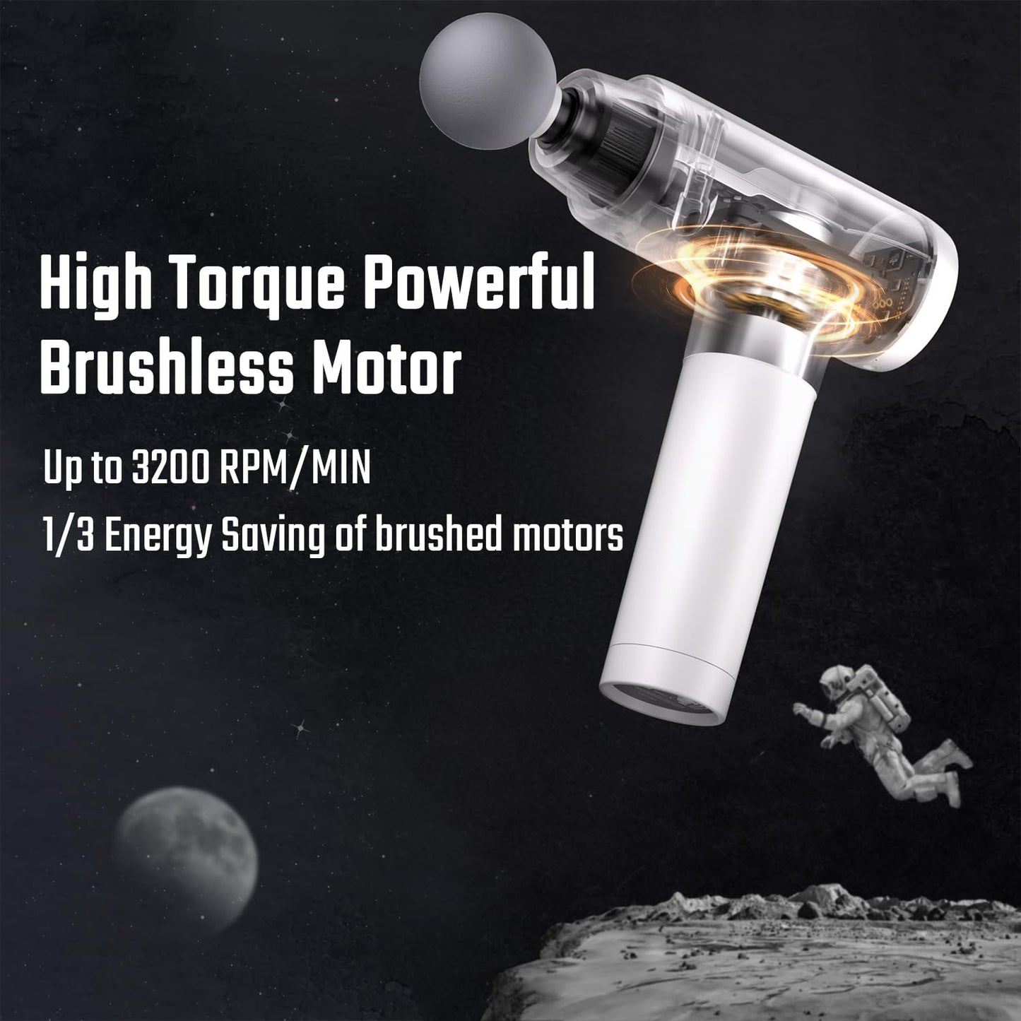 cotsoco Massage Gun, Muscle Massage Gun Deep Tissue Back Massager for Pain Relief, 20 Speeds Handheld Electric Massager Tool with Silent Brushless Motor, Suitable for Gym Office Home Travel