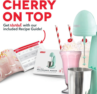 Dash Retro Milkshake Maker - 24oz for Malts, Soda Fountain Drinks, Protein Shakes, Whipping Omelets, 2-Speed + Pulse