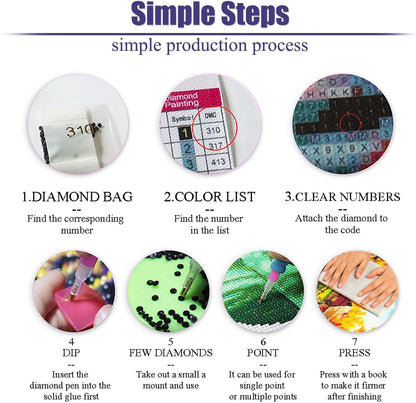 KICHANG 9 Pack Diamond Art Kits for Adults Beginner, DIY Modern Diamond Painting 5D Round Full Drill Diamond Dots Gem Art Crafts with Tools,Funny Crafts for Home Wall Decor&Gift-12x16in