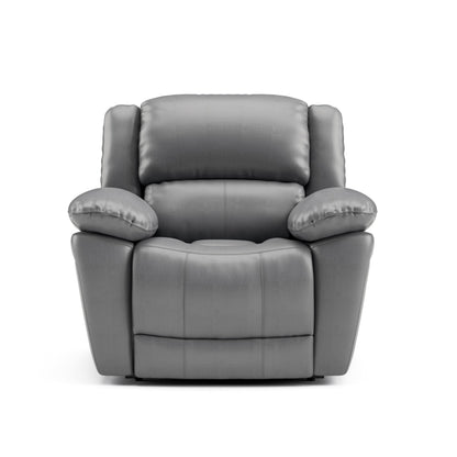 Furniture of America Sorin Modern Leather Recliner Chair with Pillow Armrests and High Density Foam, Reclining Sofa, Comfortable Couch for Living Room, Office, FSC Certified, Dark Gray