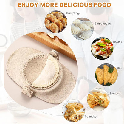 VANEME Empanada Maker Press, Dumpling Maker,Dumpling Mold Set with Dough Cutter & Stuffing Spoon,Suitable for Dumplings,Hollow Dough,Pierogi,Pastelitos(3 sizes)