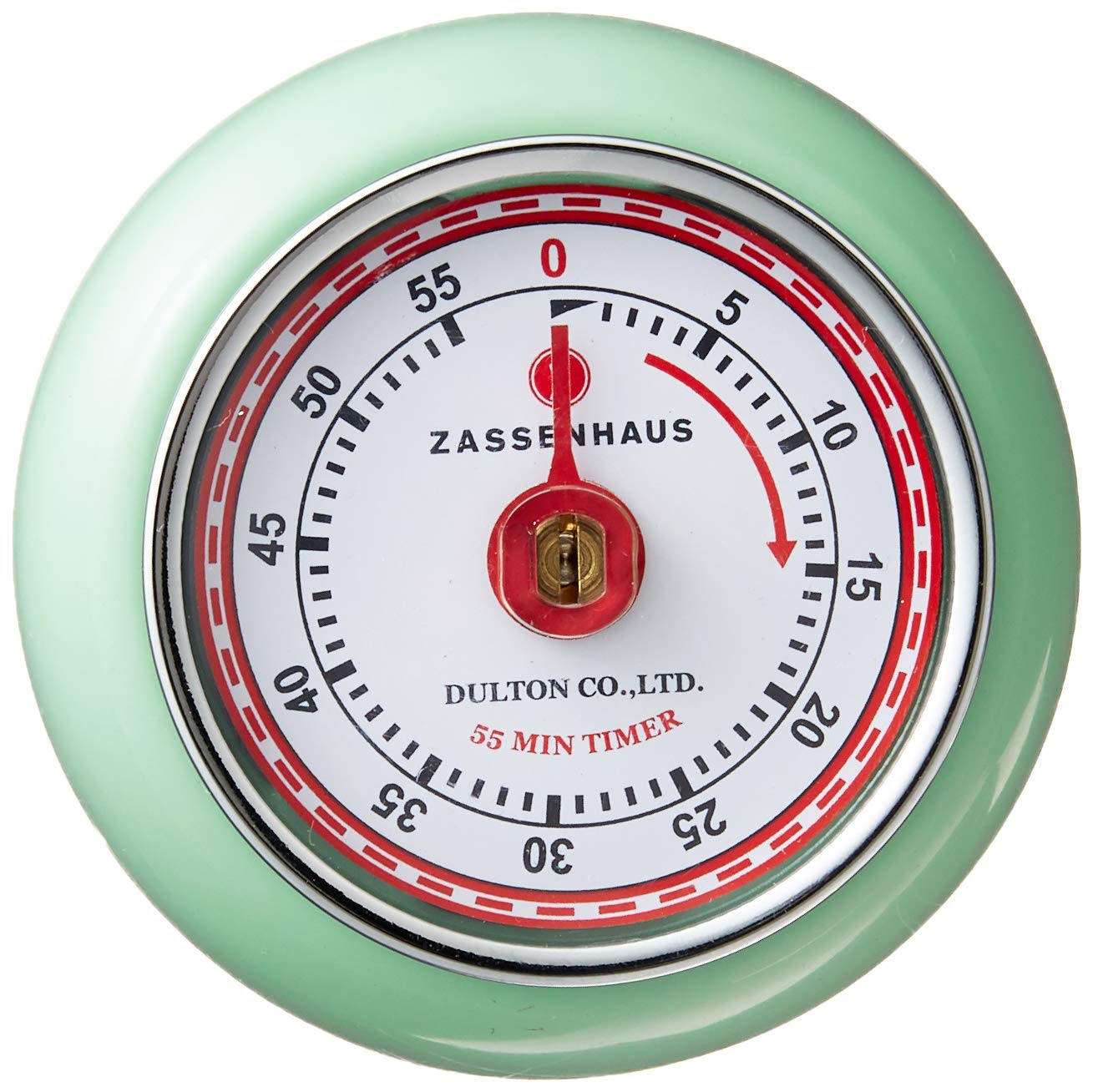 Zassenhaus Magnetic Retro Kitchen Timer, Classic Mechanical Cooking Timer (Black)