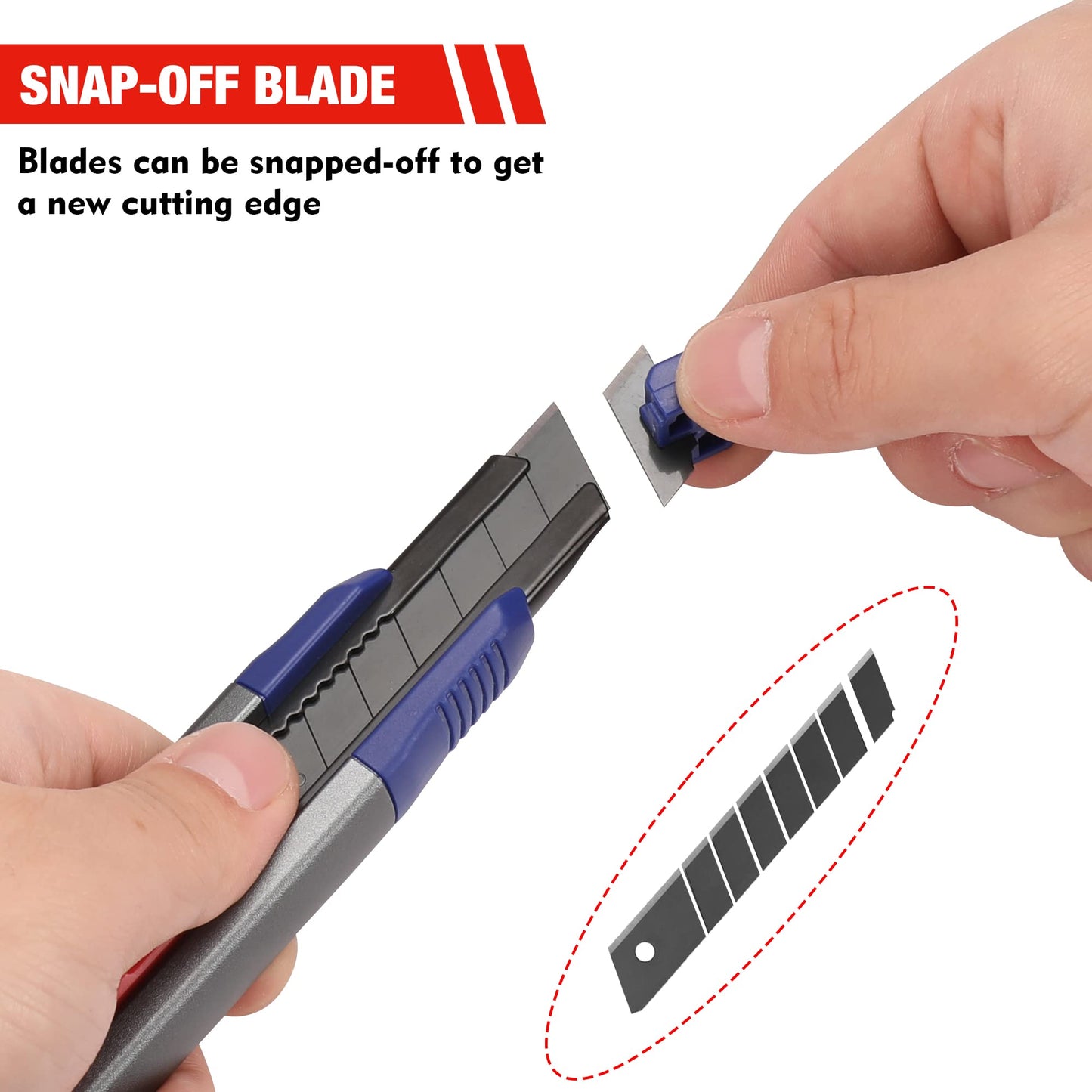 WORKPRO 18mm Retractable Utility Knife, Heavy Duty Snap-off Box Cutter with 10-Piece SK5 Blades for Cartons, Cardboard and Boxes, Perfect for Office and Home Use