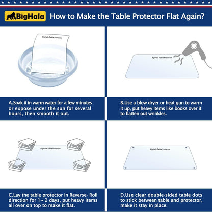 24x48 Inch Clear Table Cover Protector for Kitchen Dining Room Wood Furniture Plastic Tablecloth Protector Easy Clean