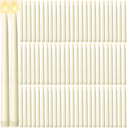 Jaoruizer 100Pcs Flameless Taper Candles Bulk,11in Battery Operated LED Taper Candles ing Electric Fake Candlesticks for Wedding Christmas Party, (Batteries Not Included)