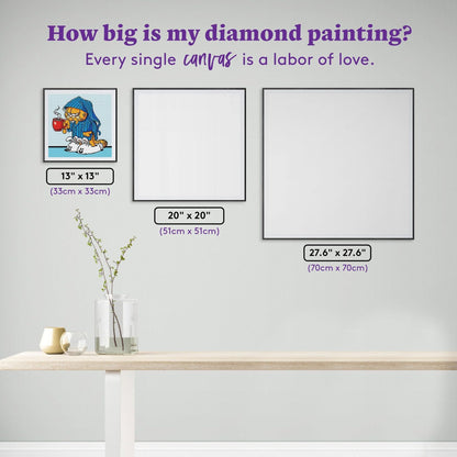 DIAMOND ART CLUB Sleepy and Grumpy Cat Diamond Painting Kit, Fun DIY Crafts for Adults, Square Diamond Art Canvas, 13" x 13" (33 cm x 33 cm)