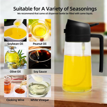 16oz/470ml 2 1 Aovdy Glass Olive Oil Sprayer for Cooking - in Olive Oil Dispenser Bottle Spray and Pour for Kitchen