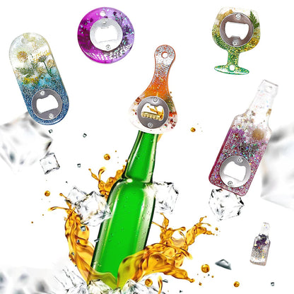 Bottle Opener Resin Molds, Lovppy Beer Opener Silicone Molds, Epoxy Resin Casting Molds, Beer Spanner Kit with Screwdriver and Patch, DIY Jewelry Craft Mold for Bottle Opener Keychain Wine Corkscrew