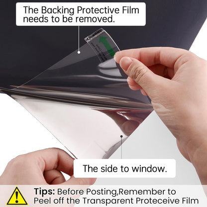 Window Privacy Film with 3 Tools: One Way Home Window Tint, Reflective Window Film for Daytime Privacy, 17.5 * 78.7 Inch