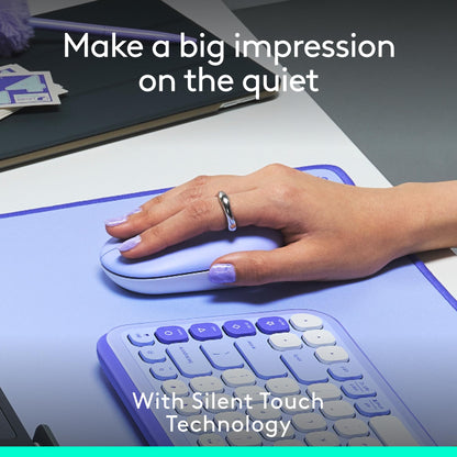 Logitech POP Mouse, Wireless Mouse with Customizable Emojis, SilentTouch Technology, Precision/Speed Scroll, Compact Design, Bluetooth, Multi-Device, OS Compatible - Heartbreaker Rose