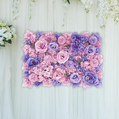 GOUZIBHD Artificial Flower Panel for Wall Backdrop, Flower Wall Panels, 16 X 24 Inch Flower Wall Mat, Faux Flower Wall Background for Wedding Home Decor Party Photo(Size:6PCS)