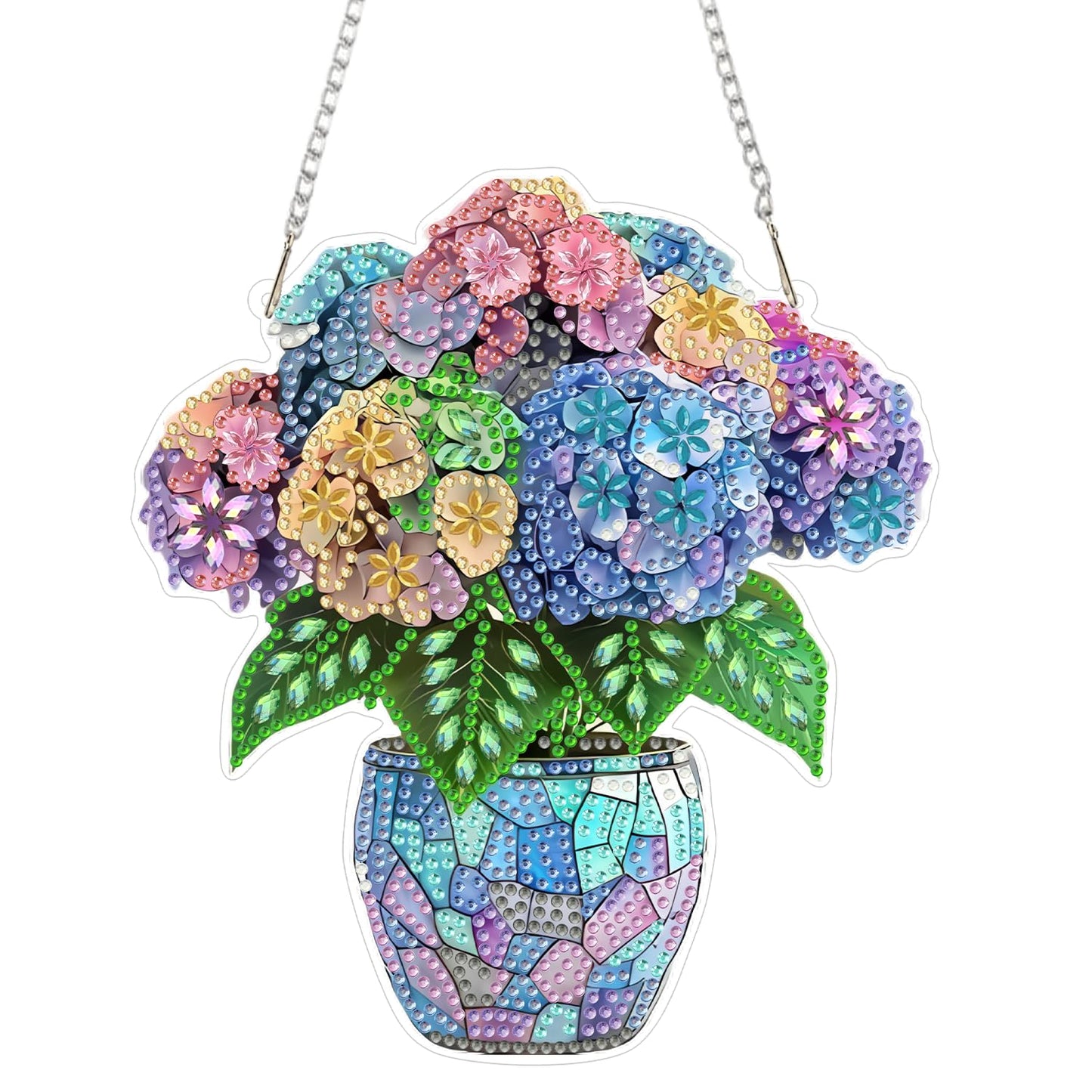 AIBOERL Diamond Art Hanging Kit for Adult,Special Shaped Rhinestone,Double Sided 5D DIY Acrylic Diamond Art Painting Window Pendants Home Garden Wall Hanging Kits Hanging Ornament (Flower)