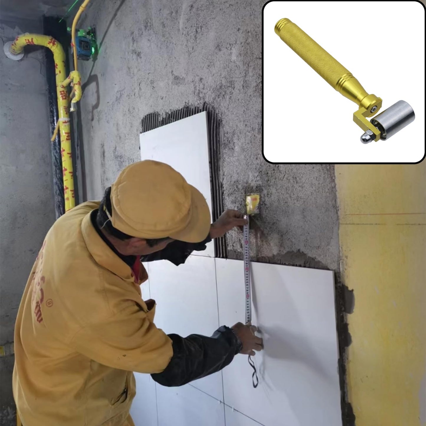 LC LICTOP 1.3 Inch Stainless Steel Seam Roller with Metal Handle, Wallpaper Roller Tool for Construction, Car Audio Sound Deadening, Heat Abatement Mat Application, Paint Smoothing Hand Tool