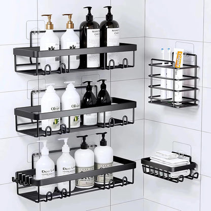 14-Pack FGSAEOR Shower Caddy Adhesive Single Hooks for Replacement, Shower Holder Organizer Self Adhesive Wall Hooks