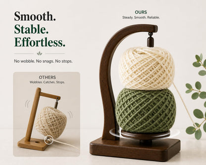 ClarArti - Magnetic Yarn Holder for Crocheting & Knitting – Wooden Yarn Spinner, Yarn Ball Holder, Yarn Holder for Crocheting, 360° Smooth Rotation, Holds 2 Skeins up to 500g