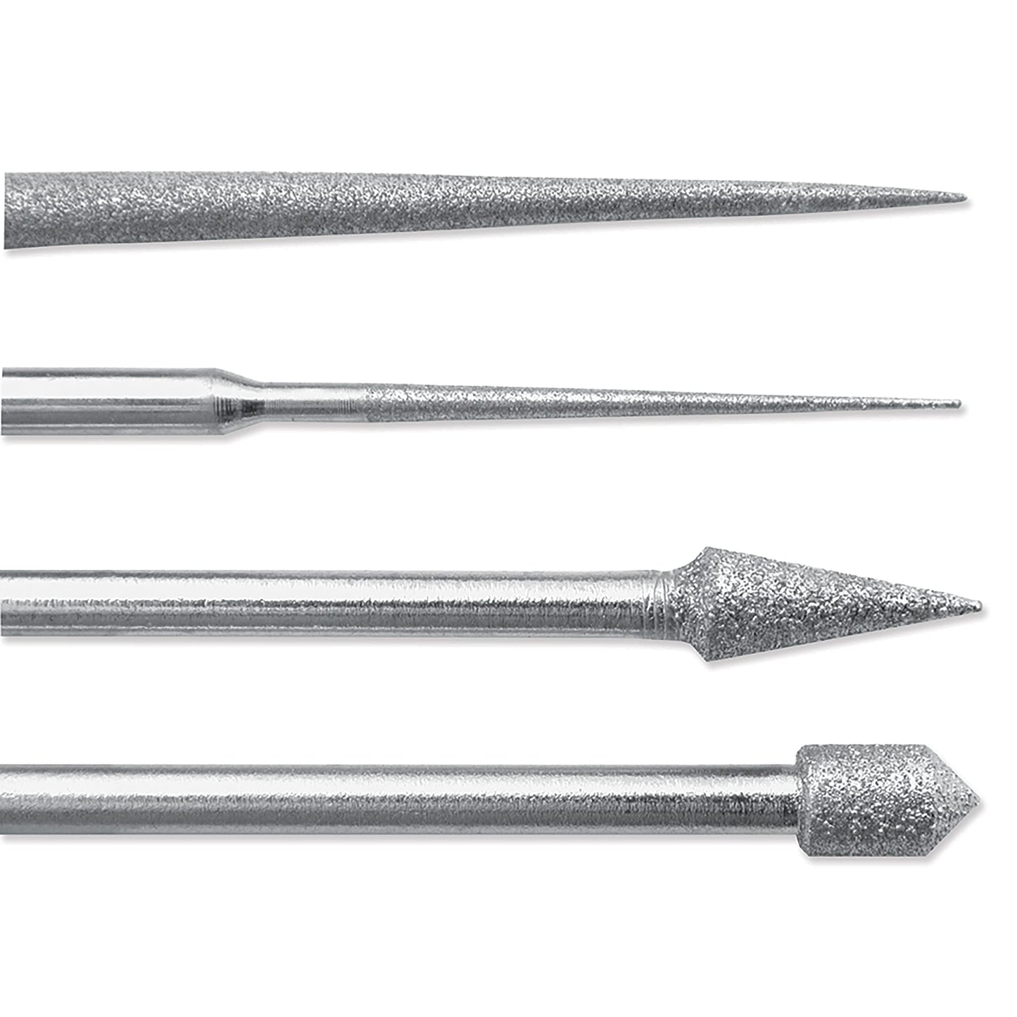 The Beadsmith Diamond Reamer Set – 4 Interchangeable Tips, Wood Handle, Storage Tube for Bits - Use on Glass, Ceramic or Stone – Tools for Opening & Enlarging Holes & Softening & Smoothing Rough Edges