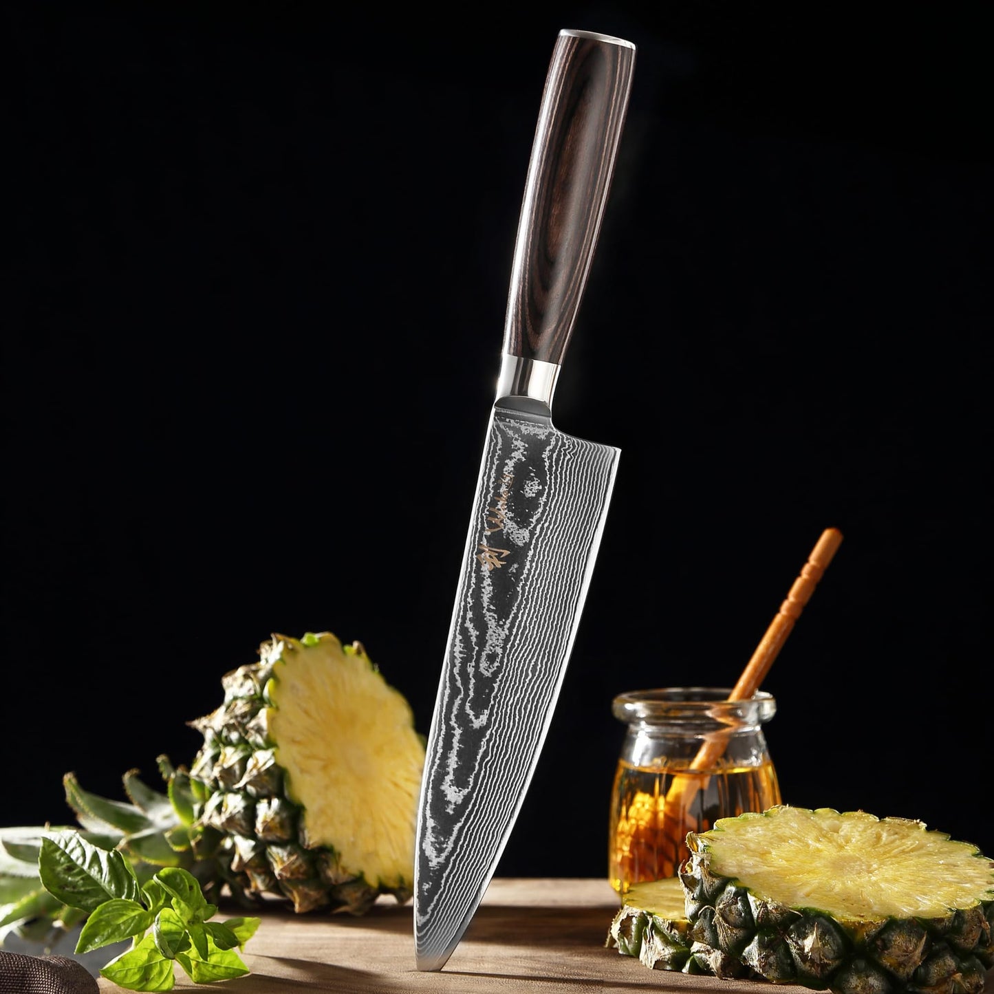 Wakoli EDIB Essentials 3-Piece Damascus Knife Set – Professional Chef's Knives with VG10 Core & 67-Layer Damascus Steel Blades, Ergonomic Pakkawood Handles – Premium Kitchen Knives in Elegant Gift Box