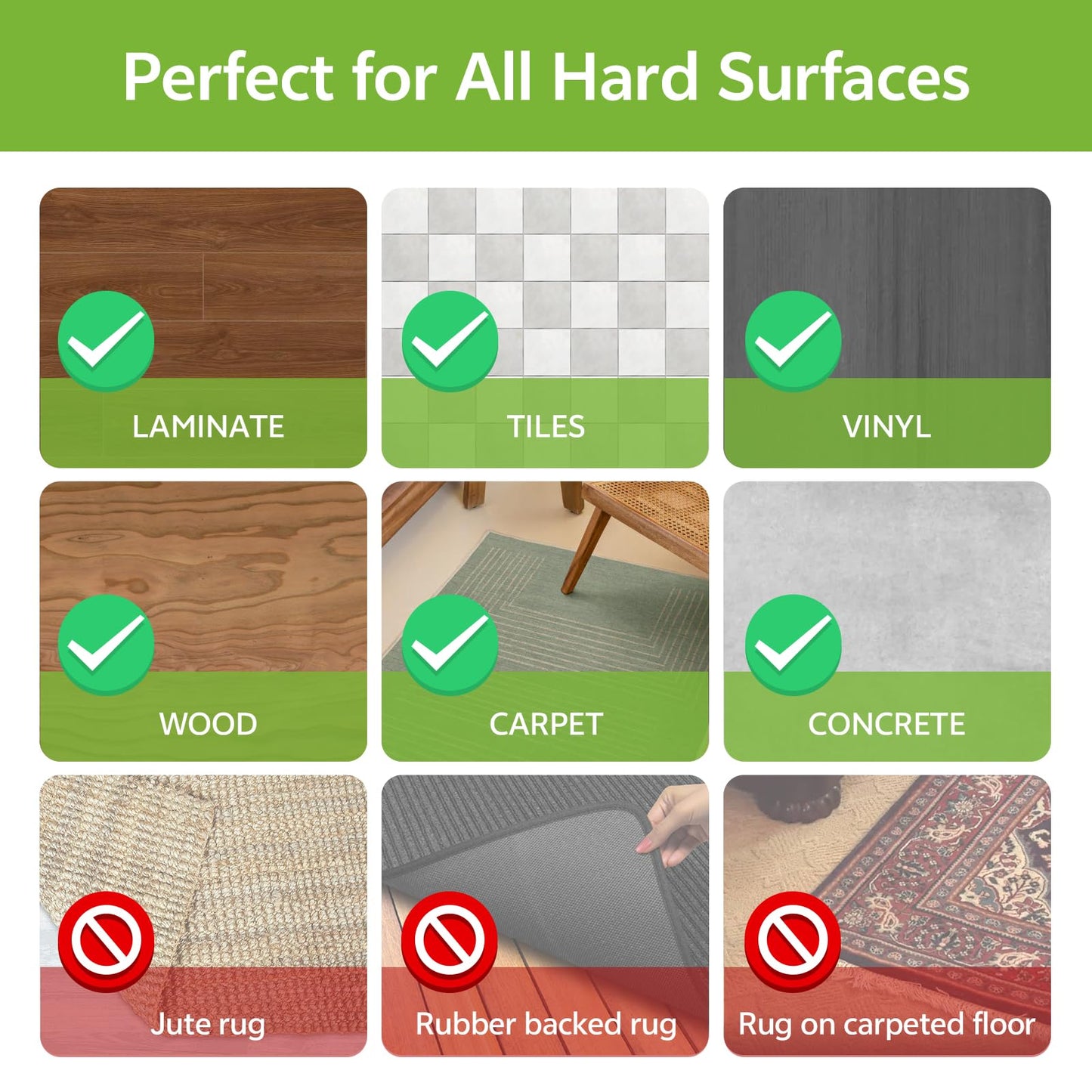 Rabenda Double Sided Carpet Tape - 2 Inch x 30 Yards Removable Rug Tape for Hardwood Floors, Tile & Laminate - No Residue Strong Hold Anti Slip Gripper for Area Rugs, Mats & Carpets