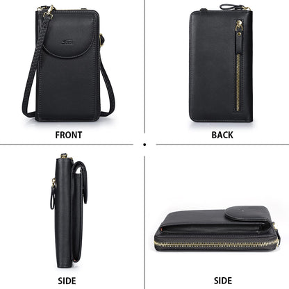 S-ZONE Small Crossbody Bags for Women Cell Phone Purse RFID Blocking Wallet Purses with Credit Card Slots