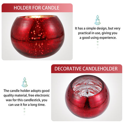 GAROZATION Glass Candle Holder for Valentine's Day Romantic Decor Red Frosted Floral Design Tealight Cup for Weddings Aromatherapy Candles Elegant Party Table Centerpiece