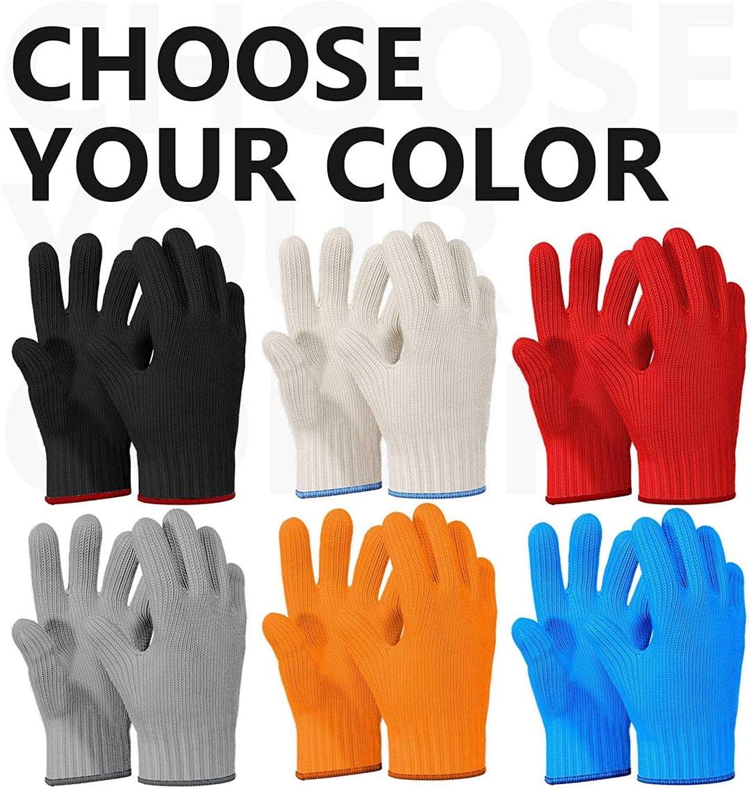 Killer's Instinct Outdoors Heat Resistant Gloves, Oven Mitts with Fingers, Red Cotton Kitchen Holders Double Set