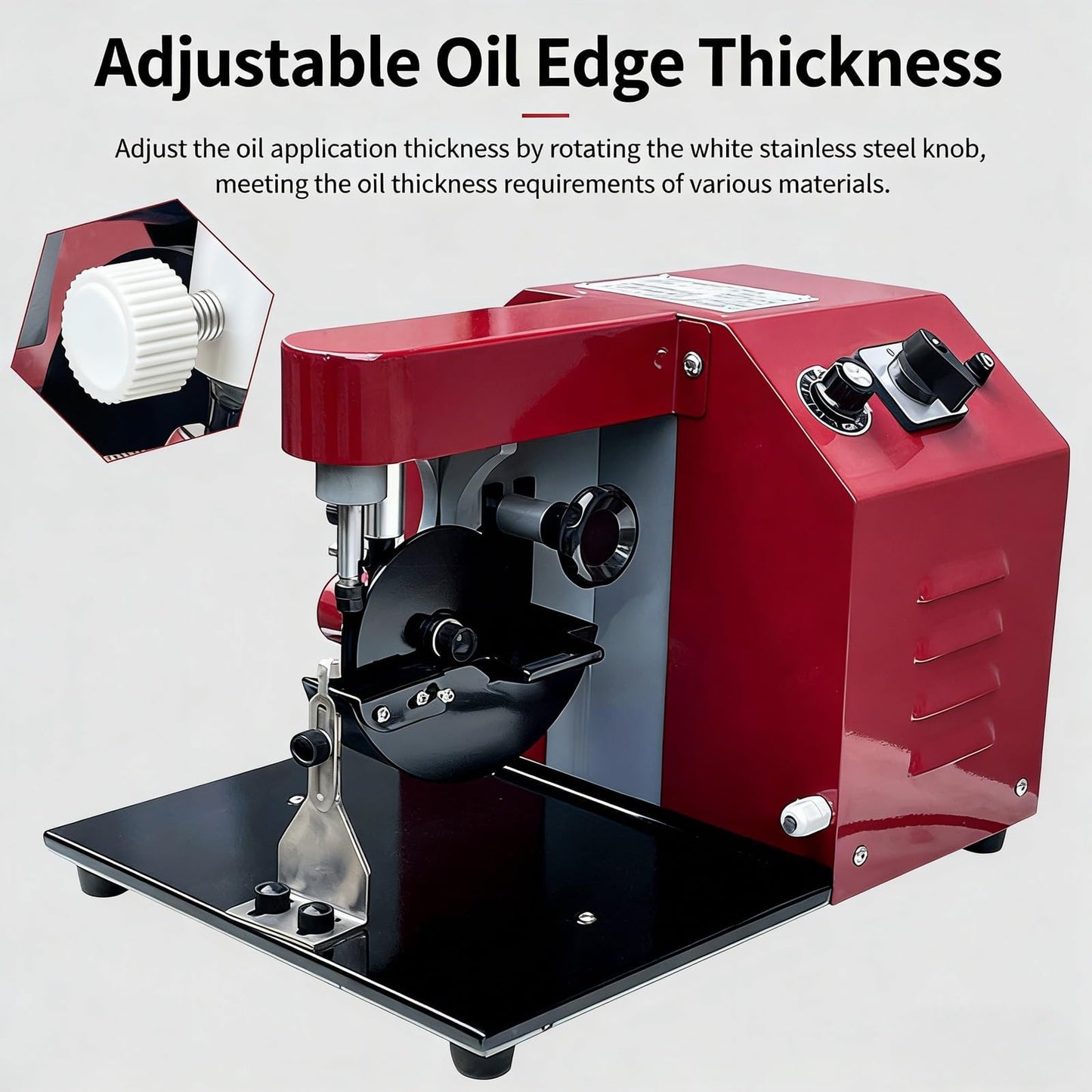 Electric Leather Edge Oiling Machine, Edging Coat Machine Kit, 50W Professional Leather Edge Dye Tool with Adjustable Thickness, Dual Speed Control for Leathers Working Treatment