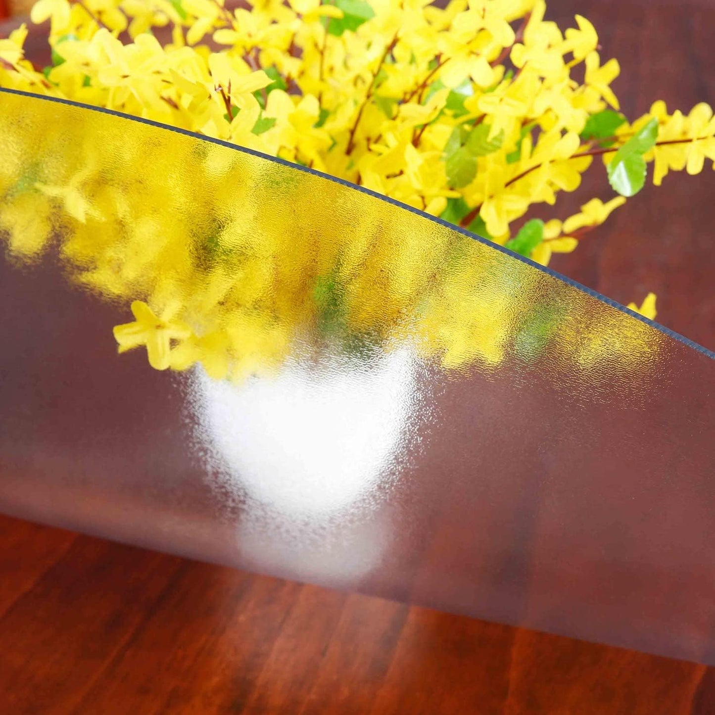 16 Inch 2mm NECAUX Round Frosted Table Cover Protector, Thick Upgraded Version, Unshrinkable Waterproof Oil Proof