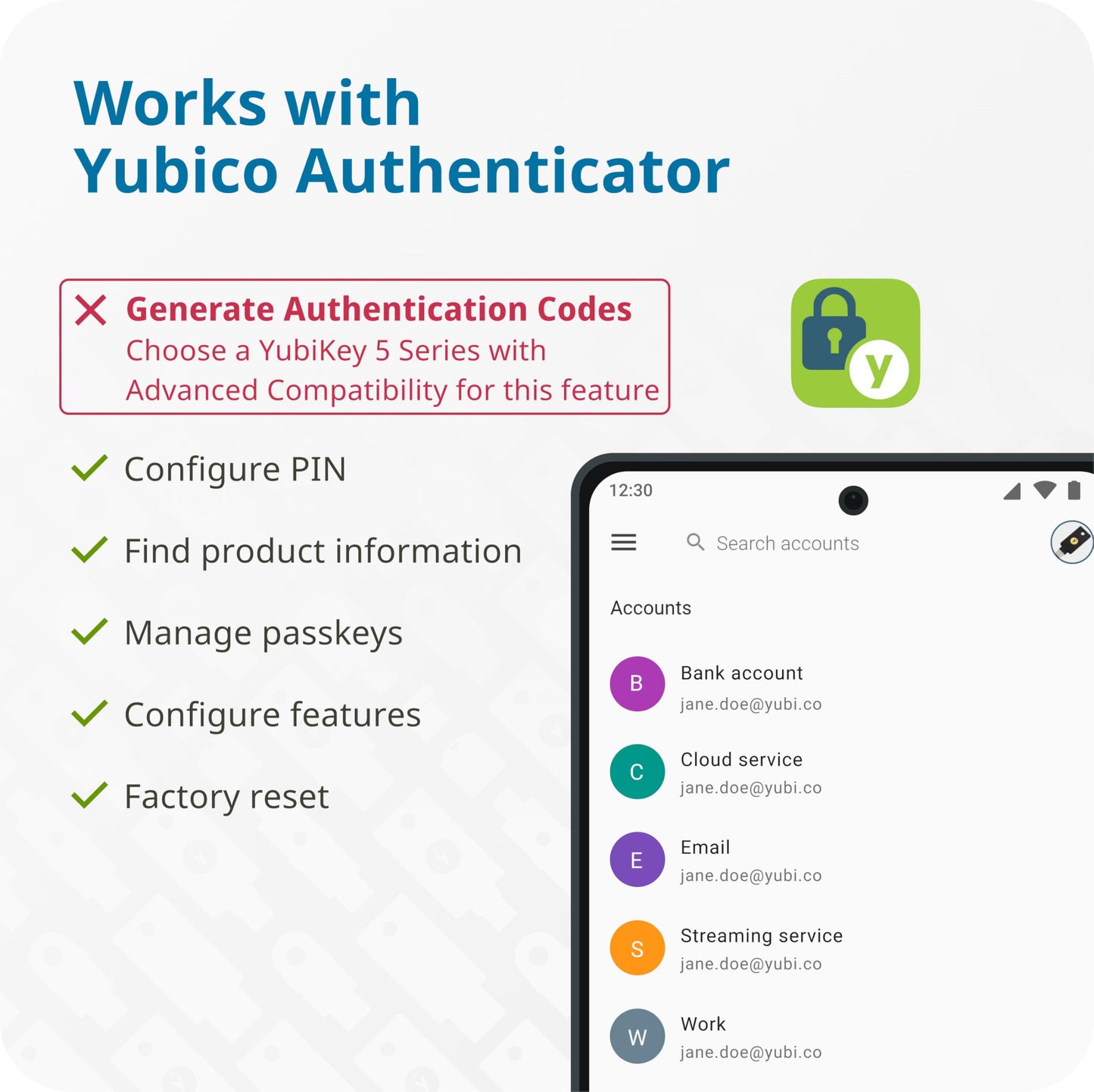 Yubico - Security Key C NFC - Black - Two-Factor authentication (2FA) Security Key, Connect via USB-C or NFC, FIDO U2F/FIDO2 Certified