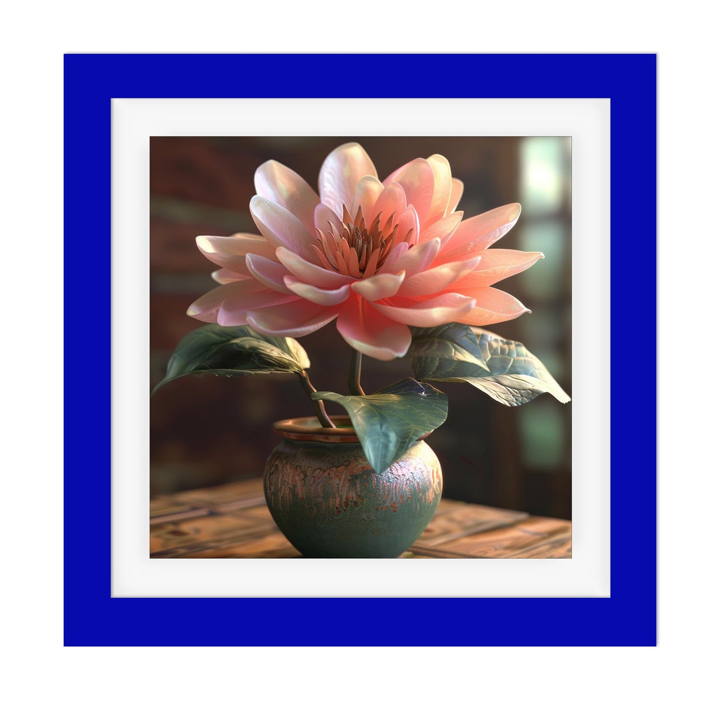 Betionol Diamond Painting Frames, Display 12x12in/30x30cm Diamond Painting Pictures or Photos, Blue Natural Solid Wood Picture Frame with Acrylic Protection Glass, Back Mat And Hanging Kit