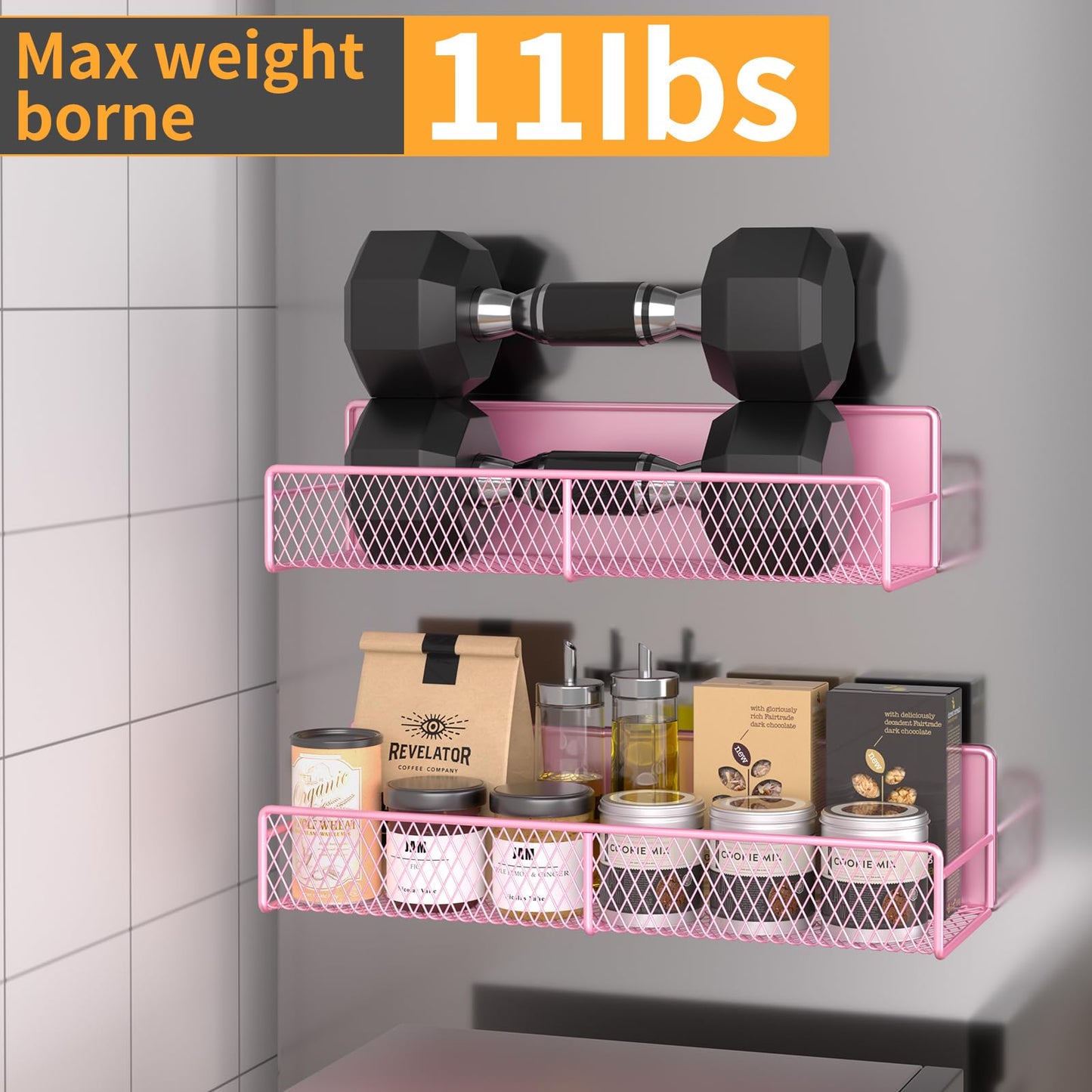 Magnetic Spice Rack for Refrigerator, 6 Pack 100% Metal Strong Magnet Shelf, Space Saving Spice Organizer, Home Kitchen Laundry Room Storage Organization W/ Paper Towel Holder, Utensils Racks (Grey)